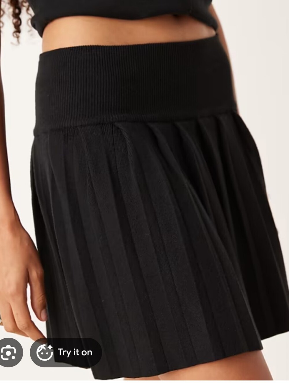 Clueless Academia Preppy 90s Black Knit Skirt Freshman 1996 Pleated Tennis Y2K